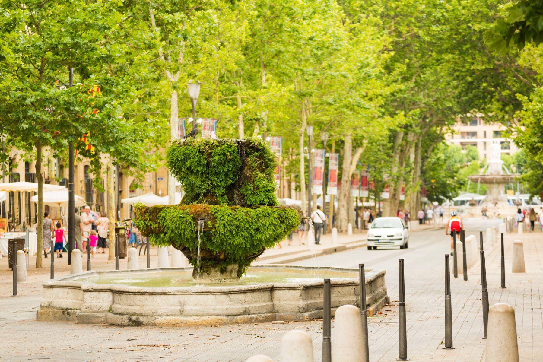 Mossy fountain on Cours Mirabeau, Aix-en-Provence